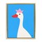 Stupell Industries Crowned Goose on Blue Framed Floater Canvas Wall Art Design by Jessica Beck